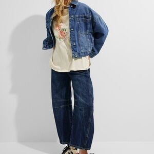 Free People We The Free Good Luck Barrel Leg Jean